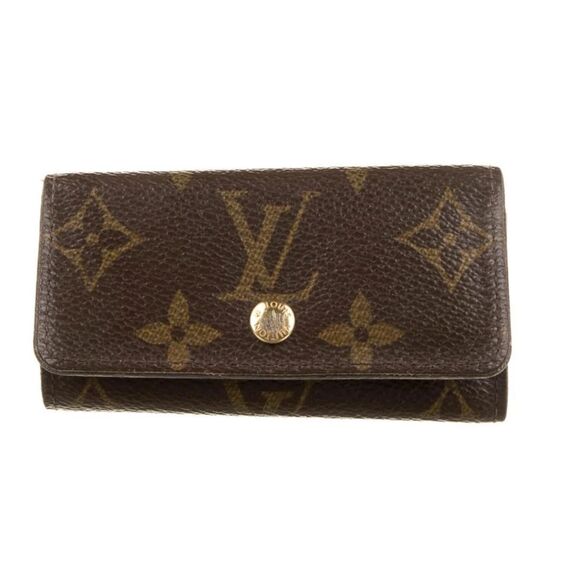 LOUIS VUITTON FOUR KEY HOLDER AUTHENTIC GUARANTEED STAMPED INSIDE - Picture 1 of 10